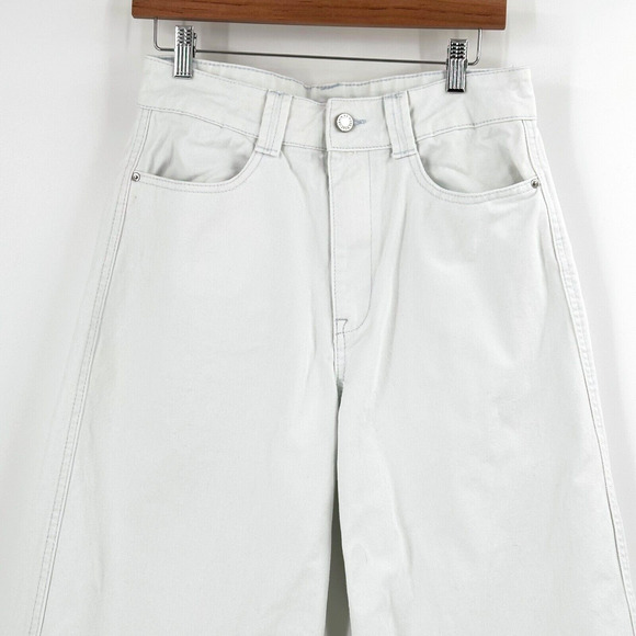 WeWoreWhat Womens Wide Leg High Rise Jeans Size 28 Denim Icy White 100% Cotton - Picture 2 of 10